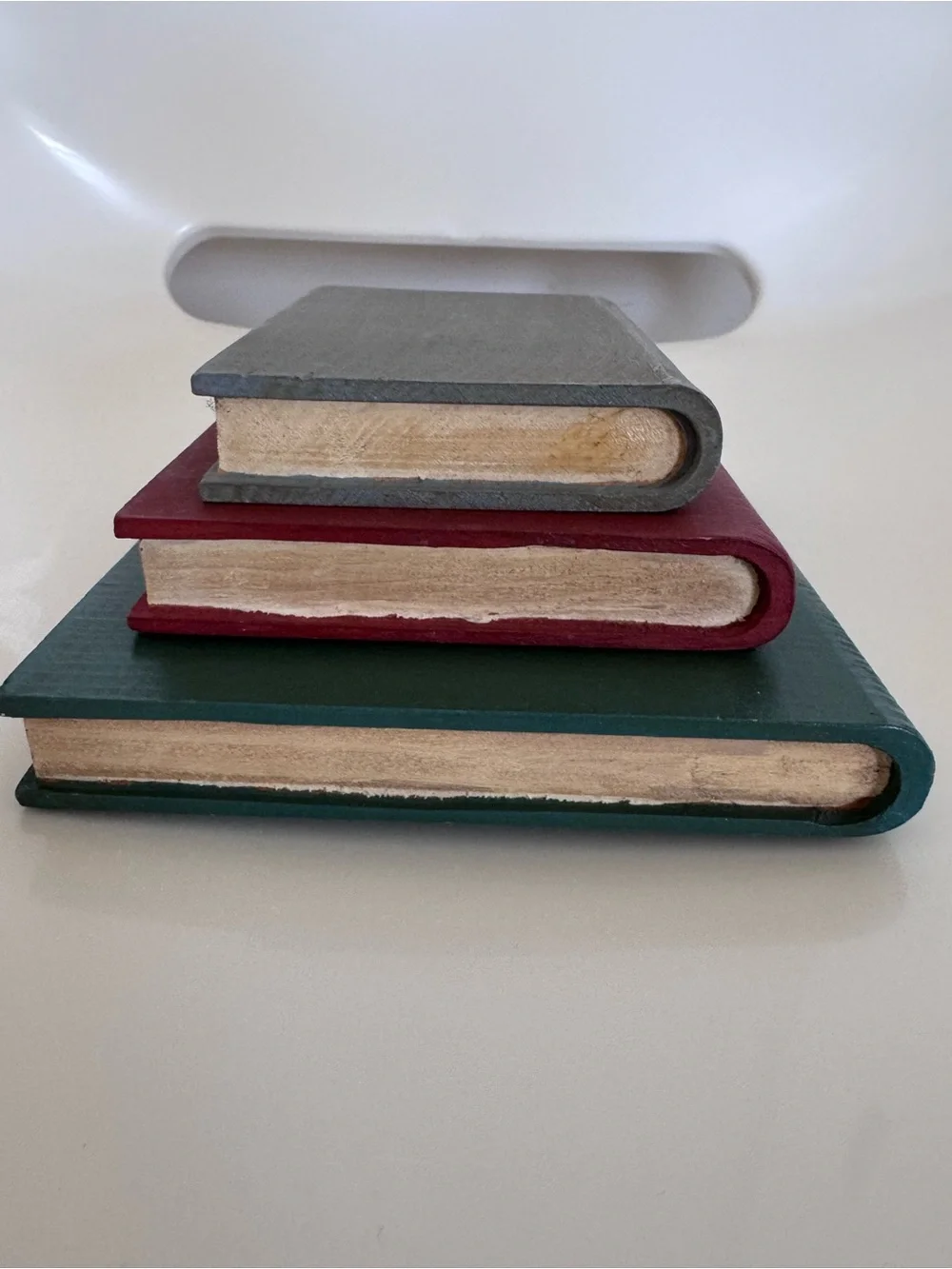 Set of 3 Small Wood Faux Books Dark Academia Cottagecore Library Shelf Decor